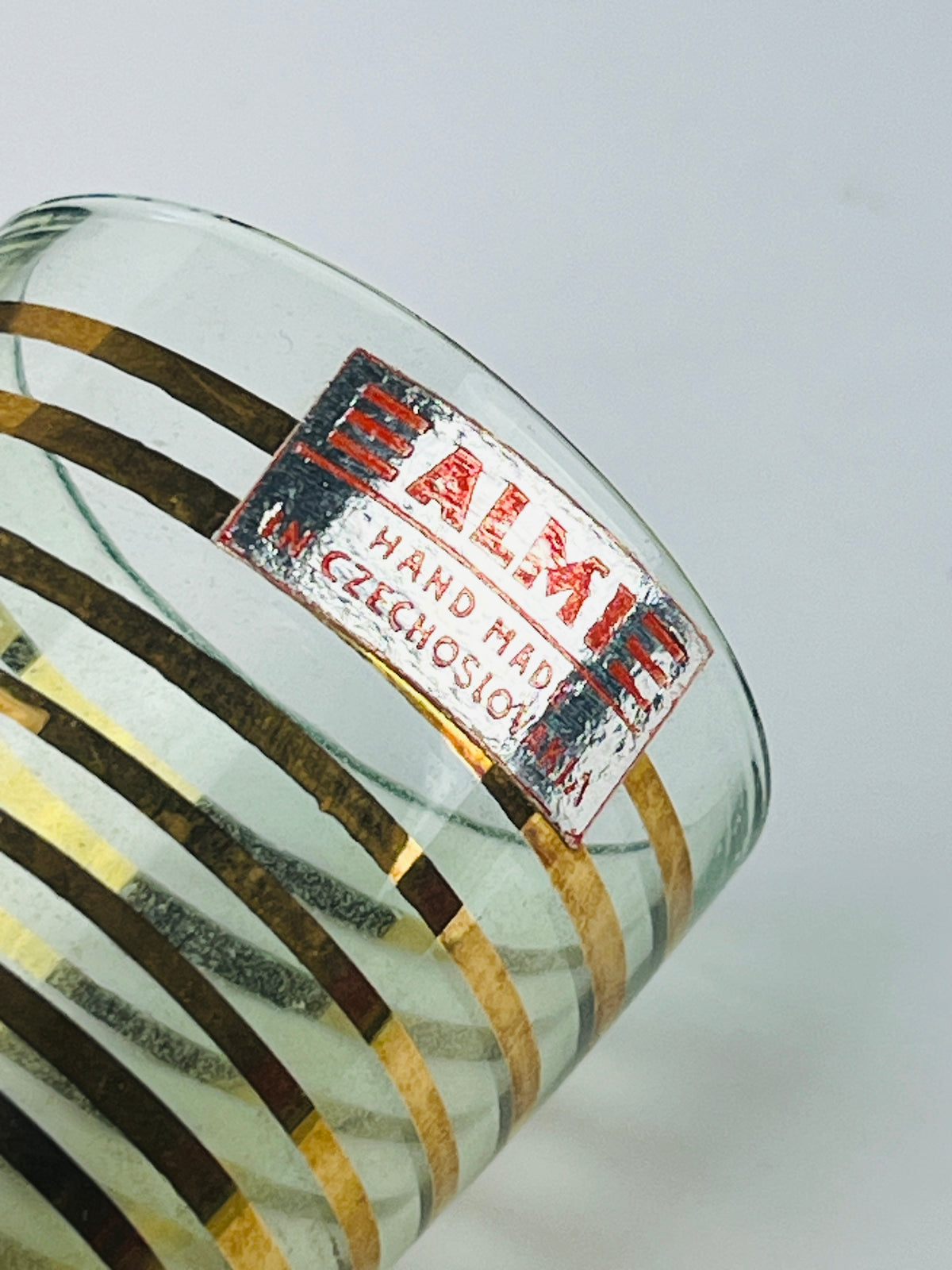 Art Deco Hand-Blown Czech Glass Decanter Set