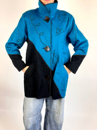 Vintage 90s Wool Fiber Art Coat