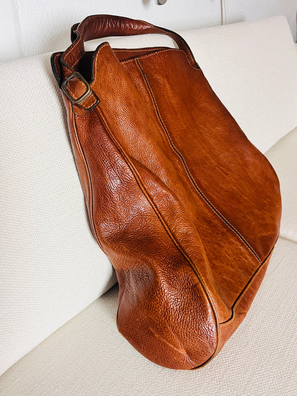 Vintage Tobacco Brown Leather Bag