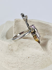Modernist Sterling Sculptural Gemstone Ring