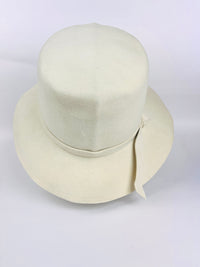 Vintage White Felted Wool Hat by Adolfo