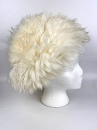 Vintage 70s White Shearling Hat