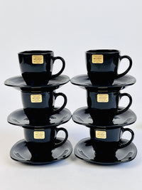 Vintage Glass French Demitasse Set, 6pc