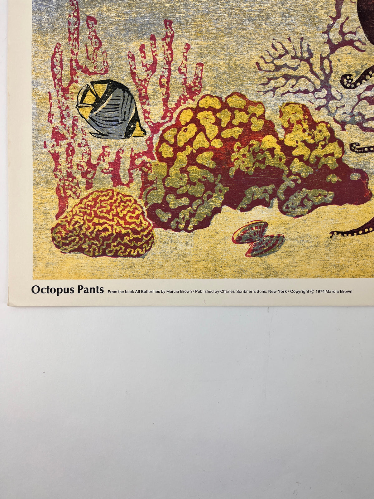 Vintage “Octopus Pants” Lithograph by Marcia Brown, 1974