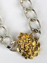 Vintage 90s Lion Head Collar Necklace