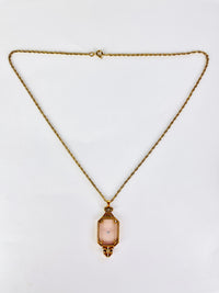 1970s Art Deco Revival Camphor Glass Necklace