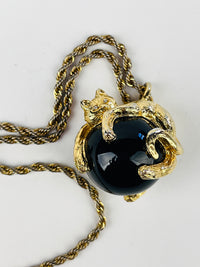 Vintage Cat Pendant Necklace