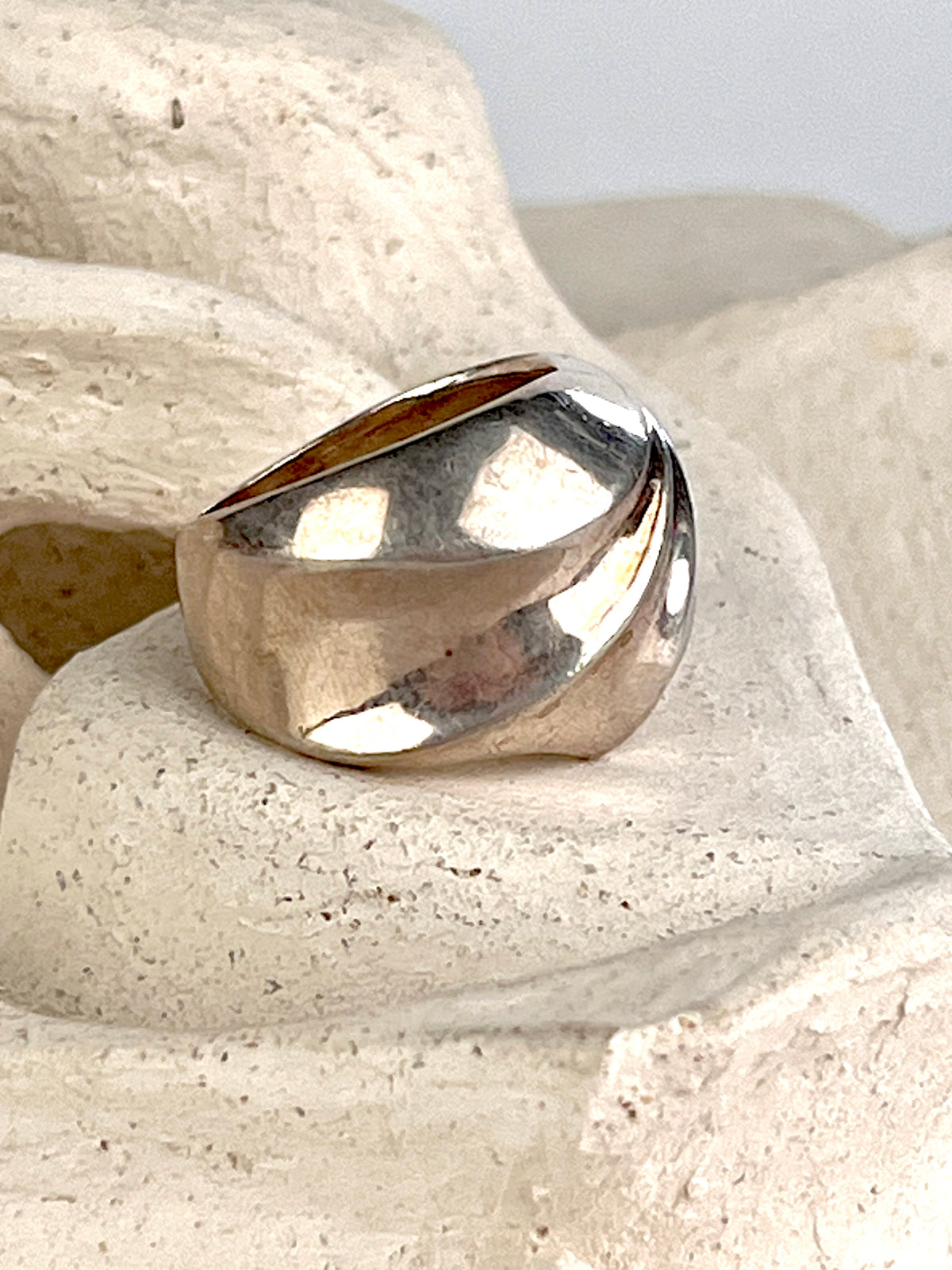 Vintage Modernist Sterling Dome Ring
