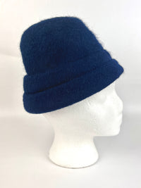 Vintage Navy Blue Felted Wool Cloche Hat