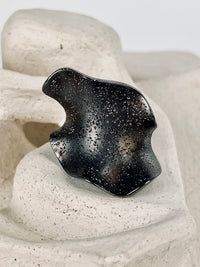 Vintage Oxidized Sterling Silver Shimmer Ring