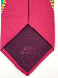 Gianni Versace Vintage 90s Silk Tie, Paisley Arabesque Design