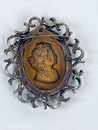 Vintage Glass Cameo Brooch