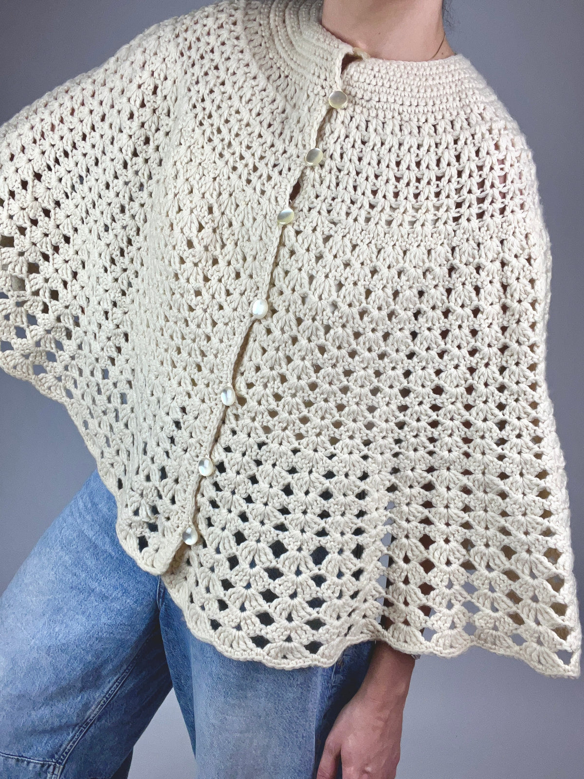 Vintage Natural Wool Cape