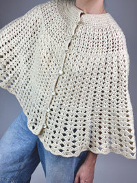 Vintage Natural Wool Cape