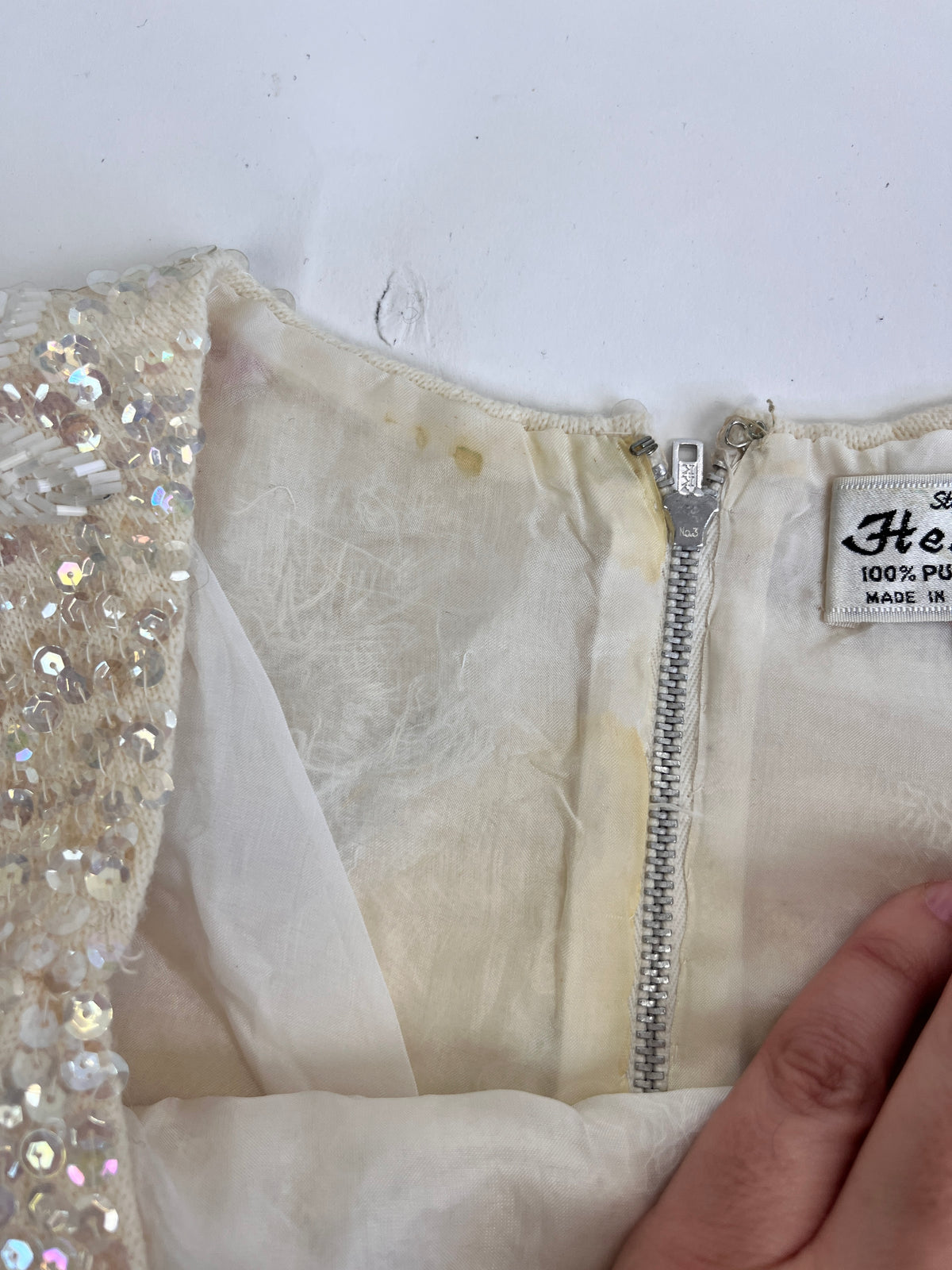 Vintage 1950s Wool & Sequin Top