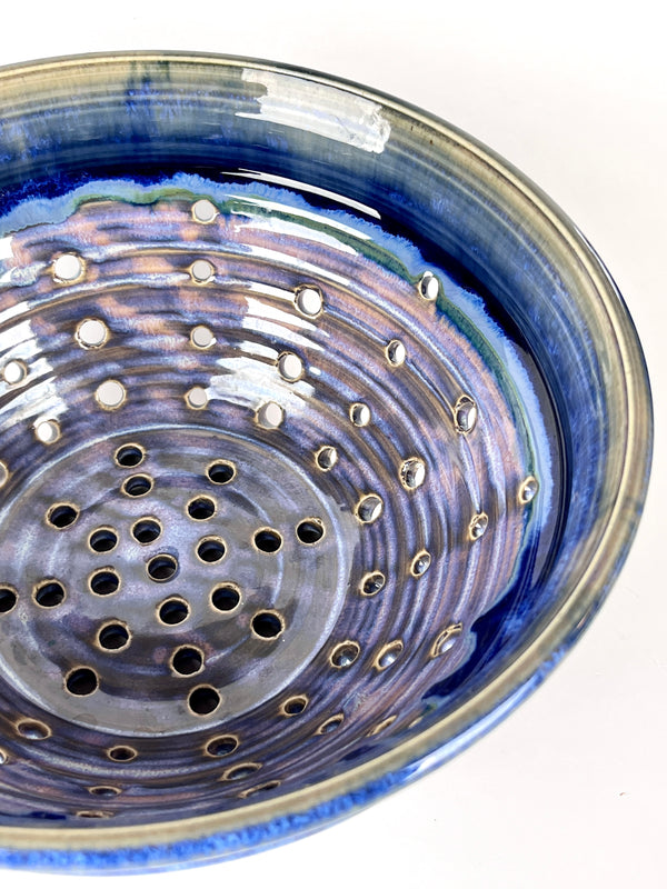 Vintage Handmade Stoneware Colander