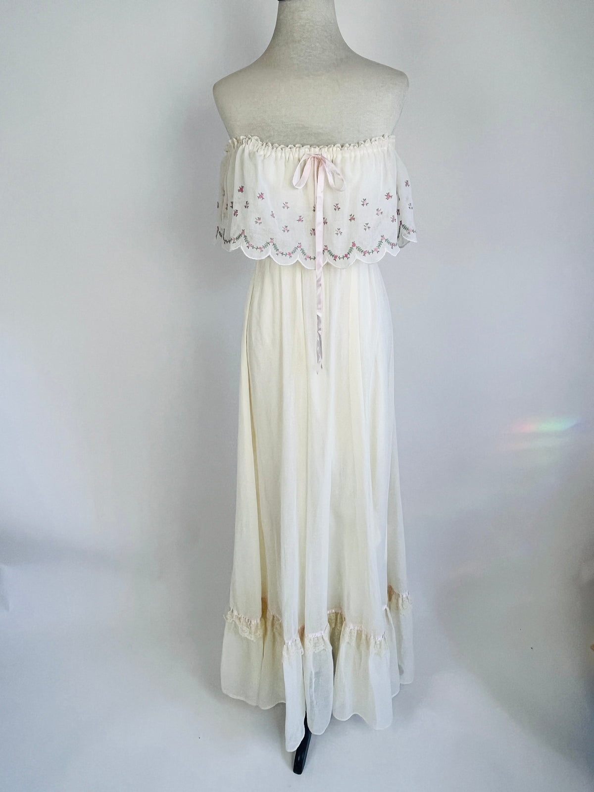 Vintage Gunne Sax by Jessica McClintock Floral Gauze Dress