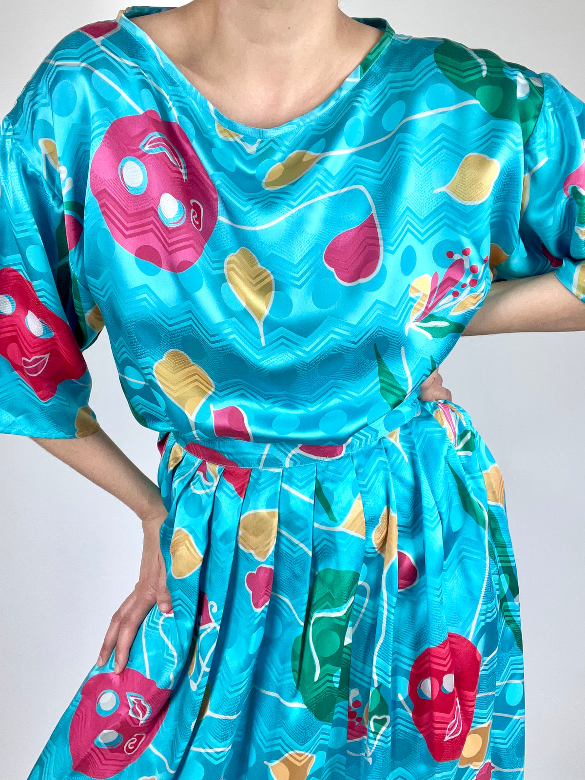 Vintage Abstract Silk 2-Piece Set