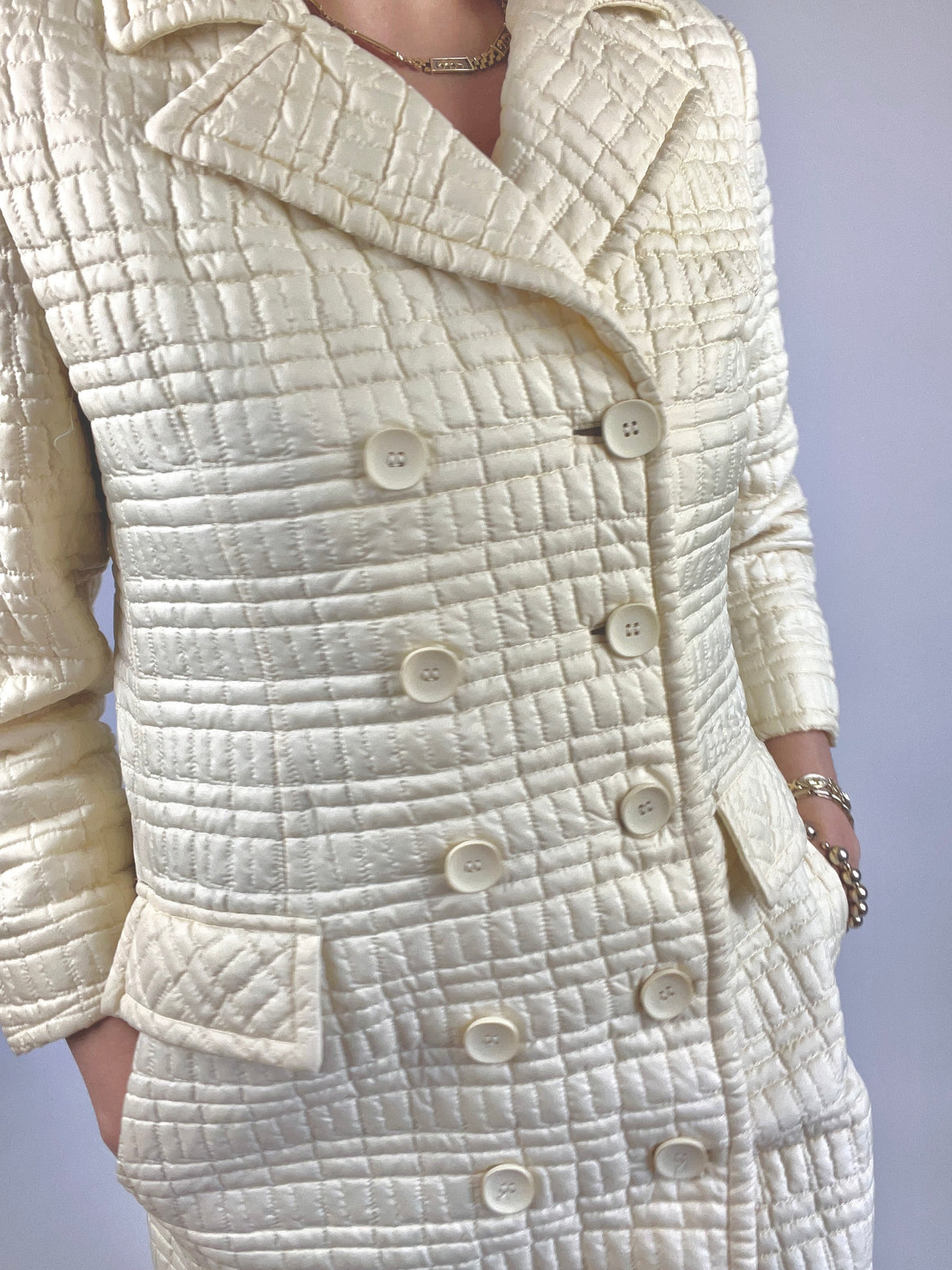 Vintage French Vanilla Quilted Jacket
