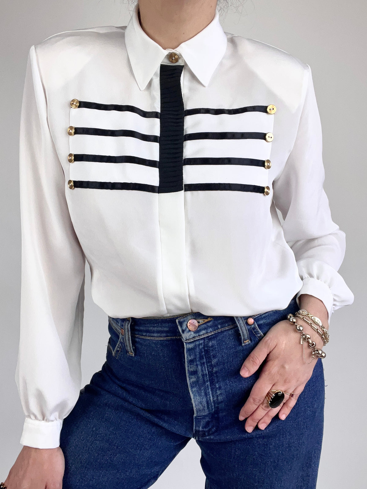 Vintage Satin Ribbon Blouse
