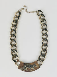 Vintage Chunky Leopard Chain Necklace