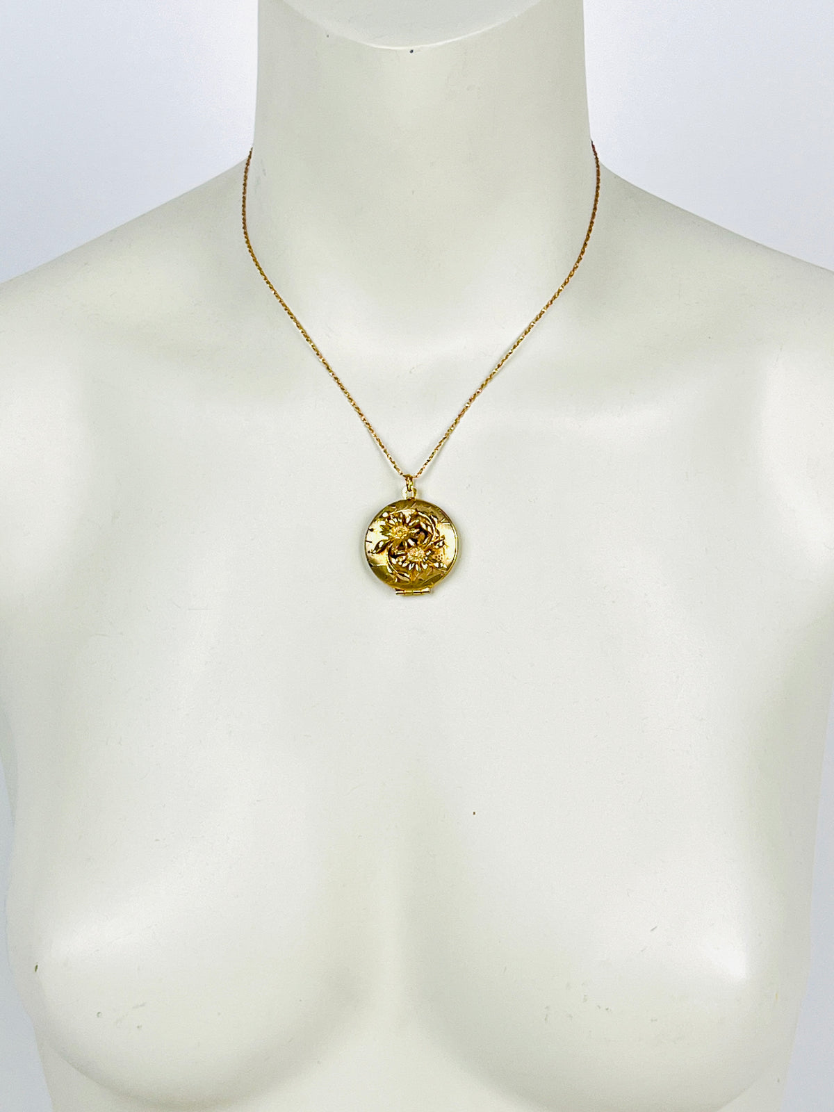 Vintage Sculptural Floral Locket
