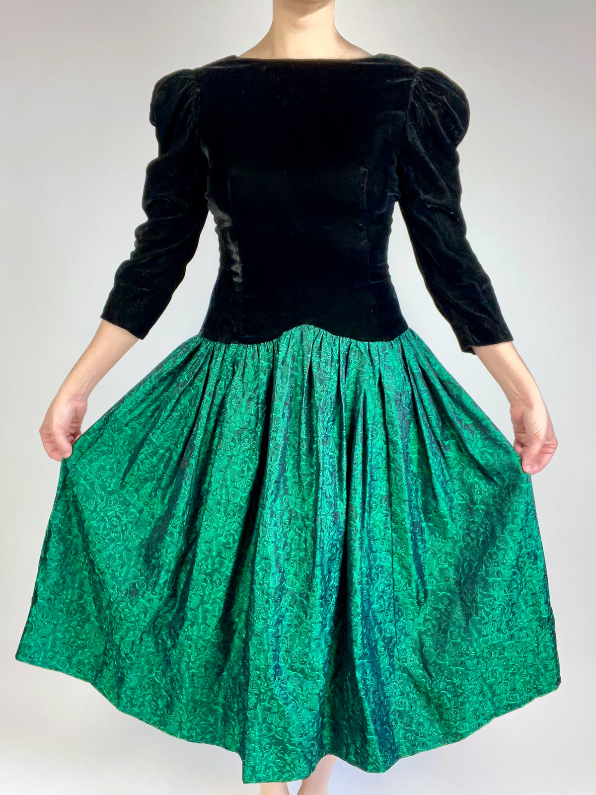 Vintage Handmade Velvet & Taffeta Dress Vintage Handmade Velvet & Taffeta Dress