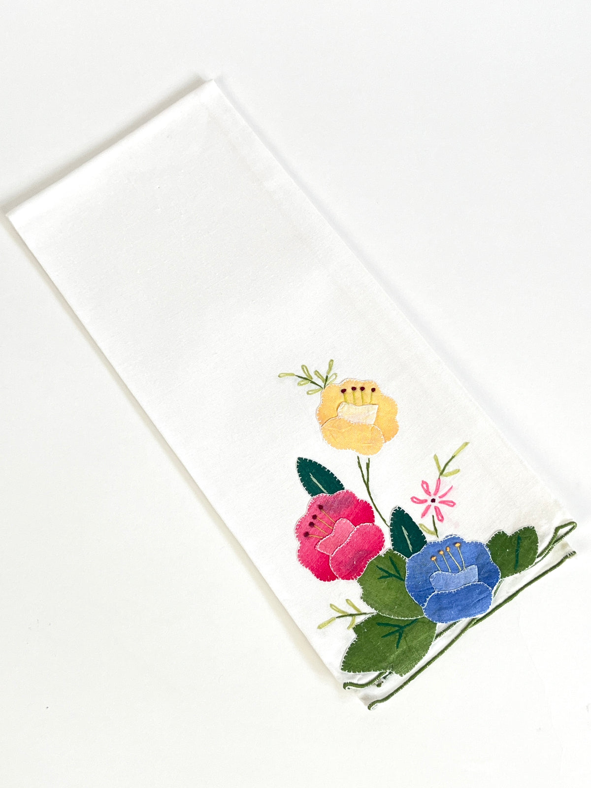 Vintage Floral Linen Guest Towel
