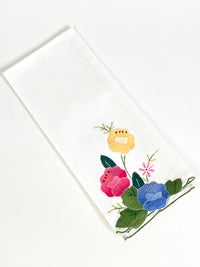 Vintage Floral Linen Guest Towel