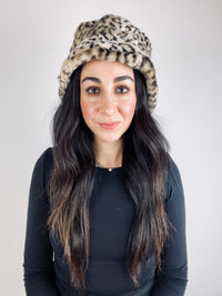 Vintage Leopard Faux Fur Bucket Hat