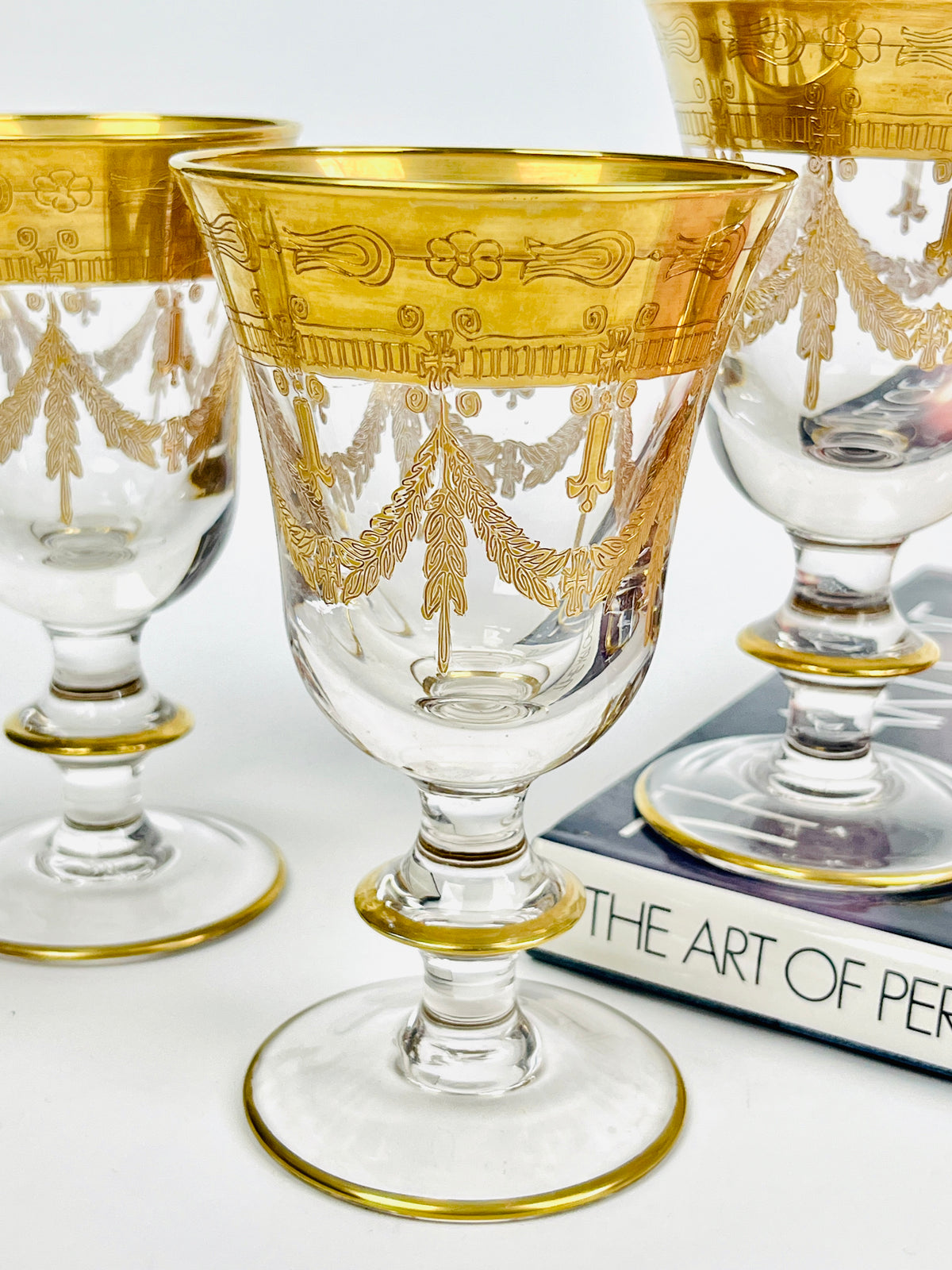 Vintage 24k Gold Arte Italica Medici Goblets