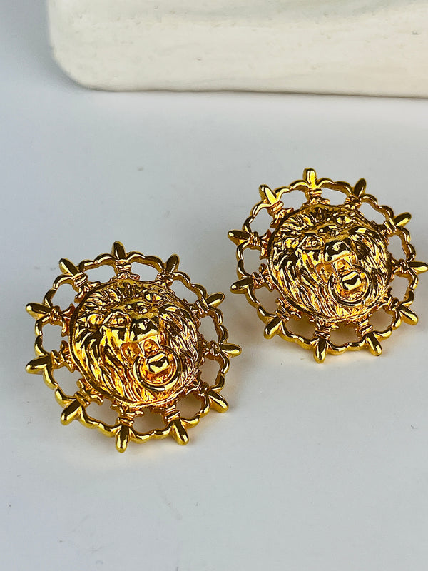 Vintage Anne Klein Lion Head Earrings