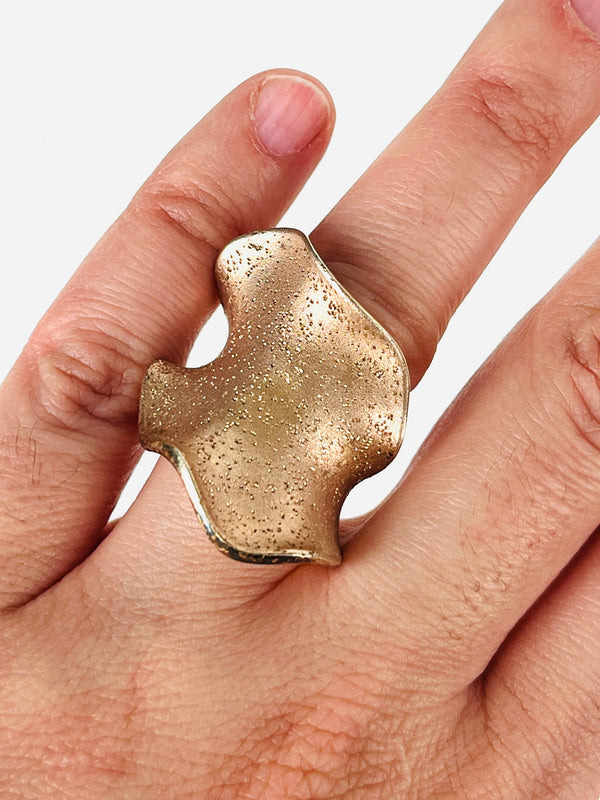 Vintage Rose Gold Vermeil Sterling Silver Shimmer Ring