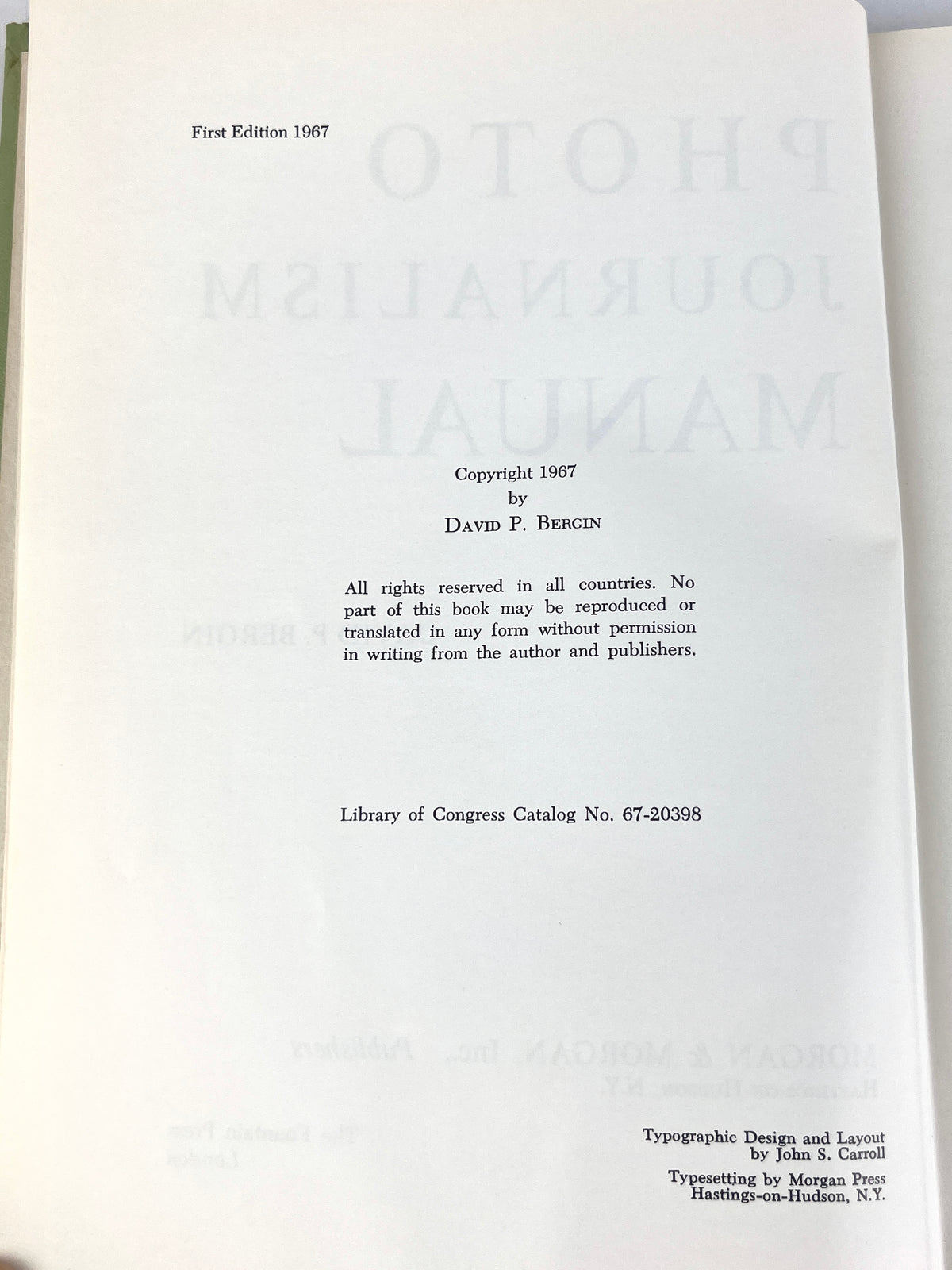 Photojournalism Manual, 1967 First Edition