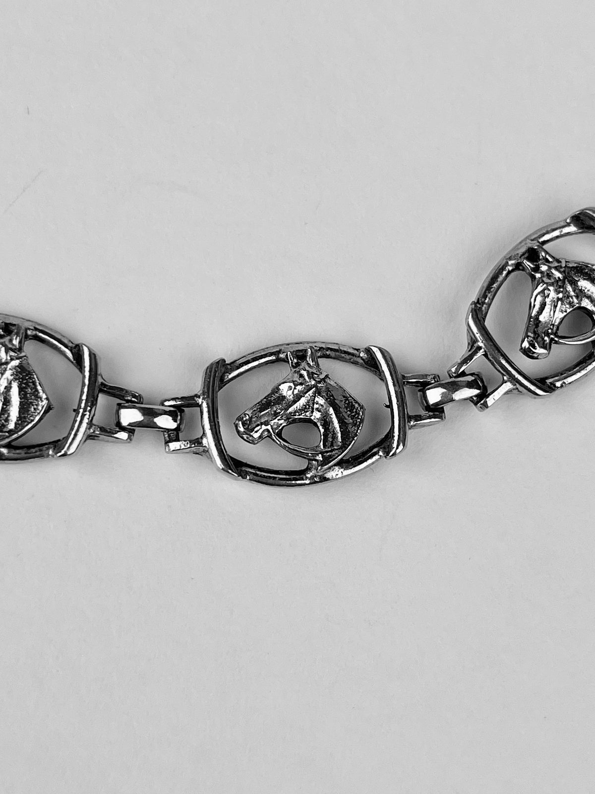 Vintage Silver Tone Horse Bracelet