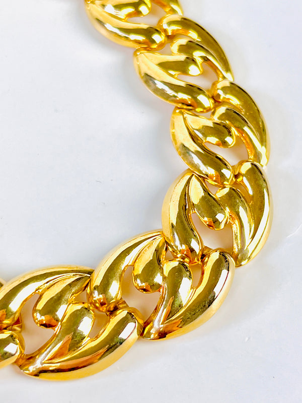 Vintage Gold Tone Collar Necklace