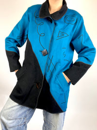 Vintage 90s Wool Fiber Art Coat