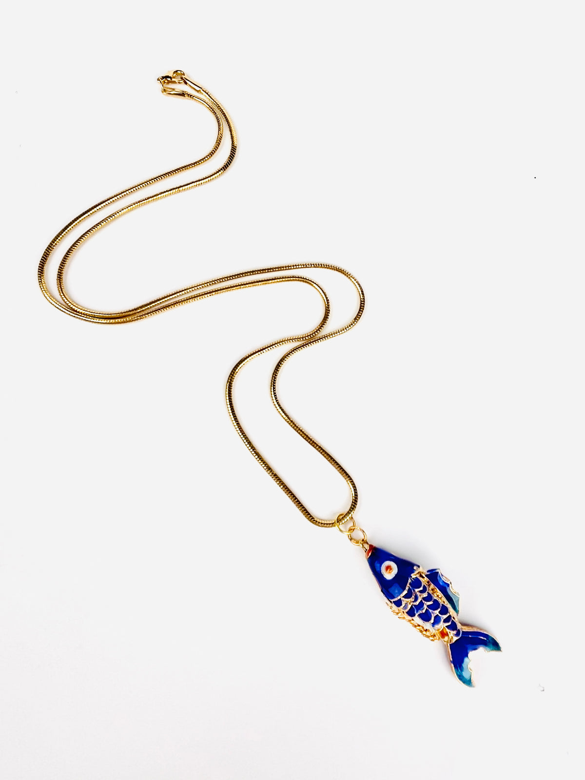 Vintage 1970s Articulated Fish Necklace