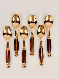 Bronze & Teak Demitasse Spoons