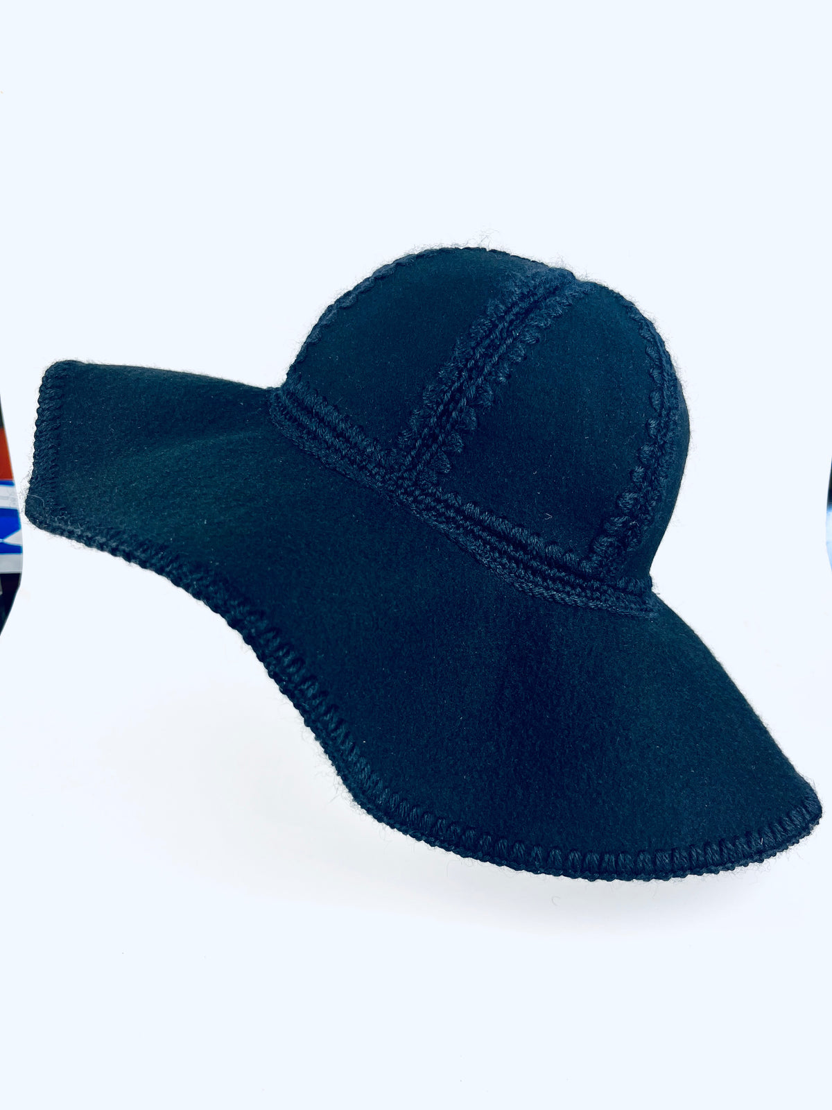 Vintage Black Felted Wool Hat by Liz Claiborne