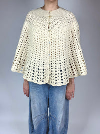 Vintage Natural Wool Cape