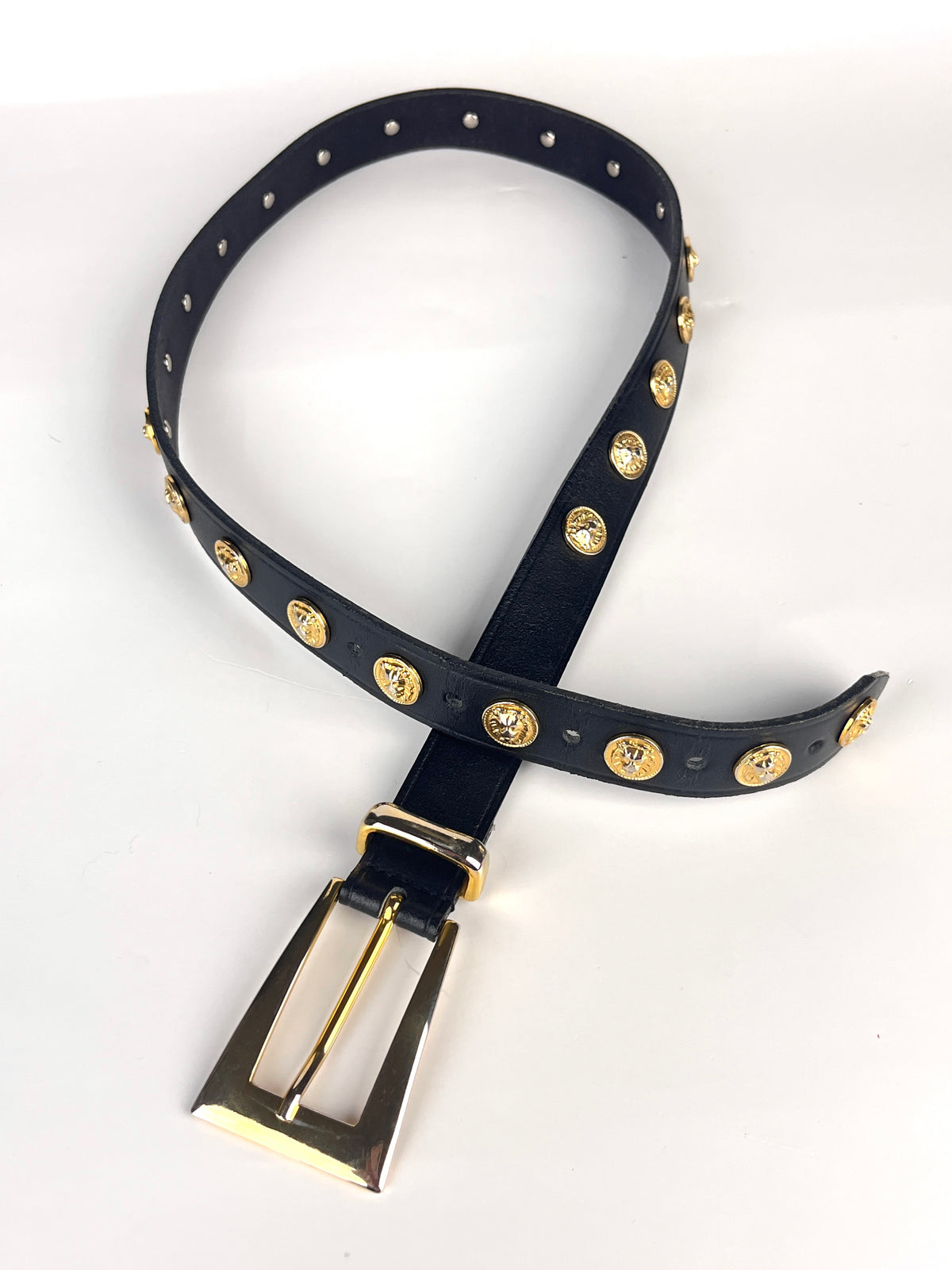 Vintage Leather Lion Medallion Belt