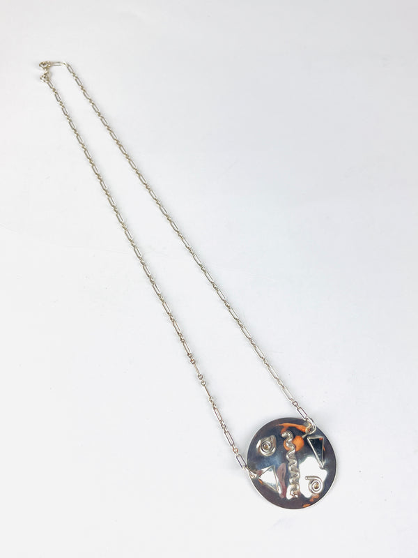 Vintage Handmade Sterling Modernist Necklace