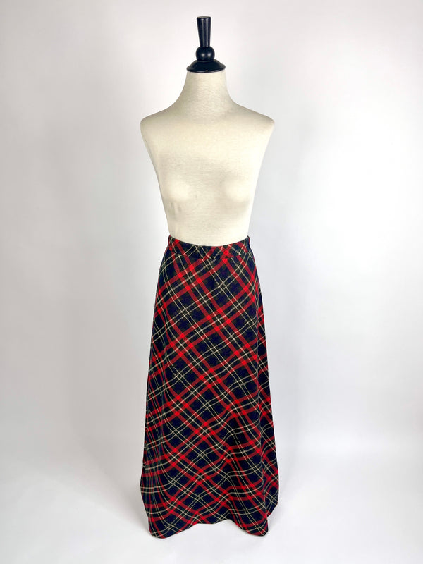 Vintage Plaid Maxi Skirt
