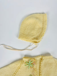 Vintage Baby Wool Cardigan, Hat, & Booties Set