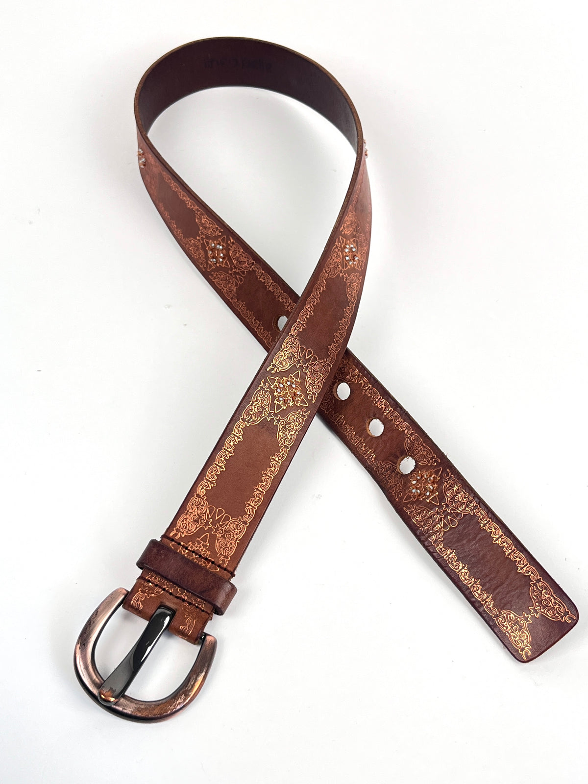 Vintage Brown Leather Linea Pelle Belt