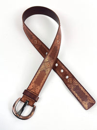 Vintage Brown Leather Linea Pelle Belt