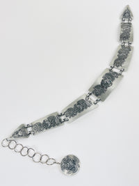 Vintage 1940s Stamped Aluminum Rose Link Belt
