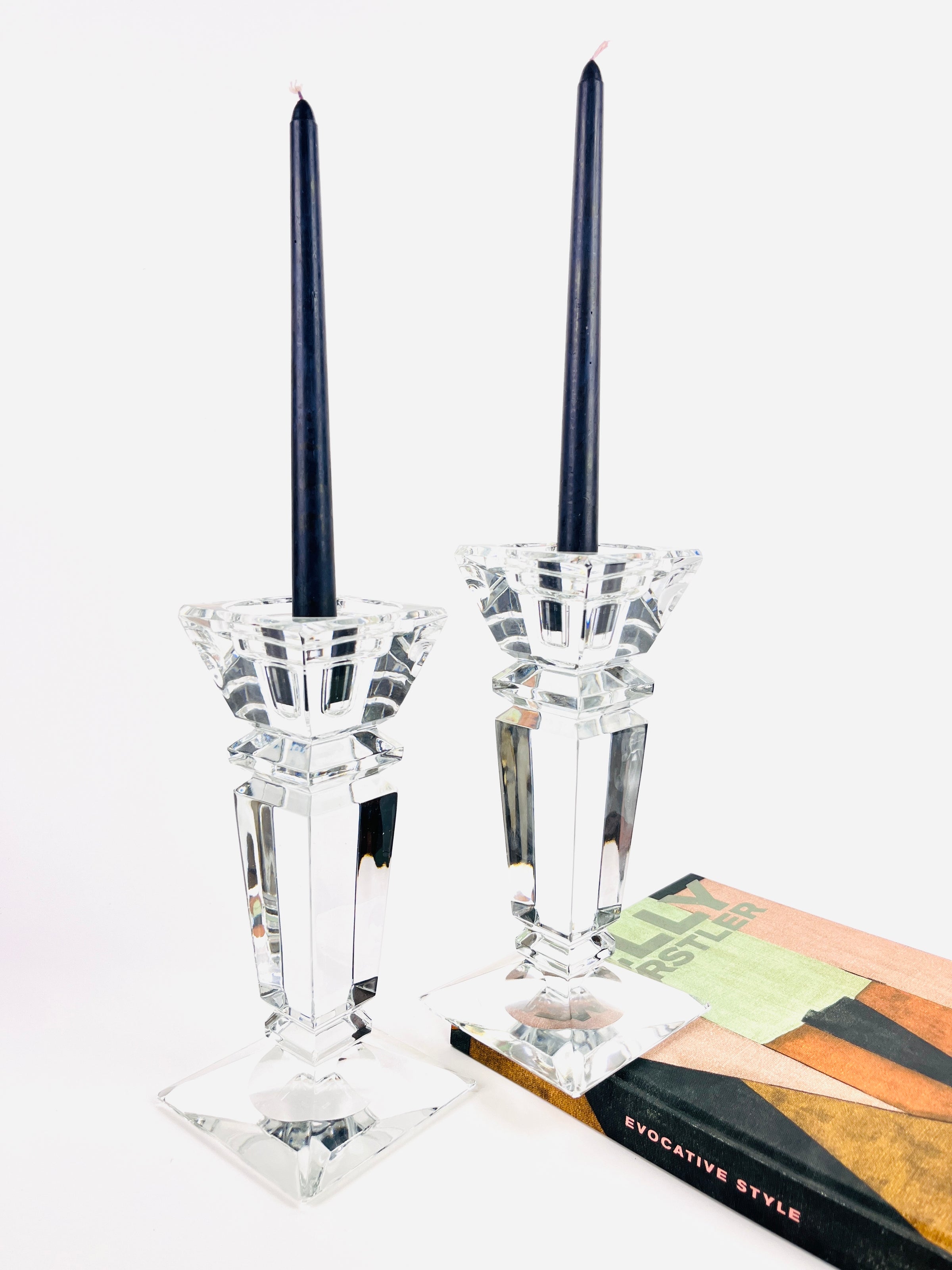 Large Vintage Crystal Candle Holders Dovetail