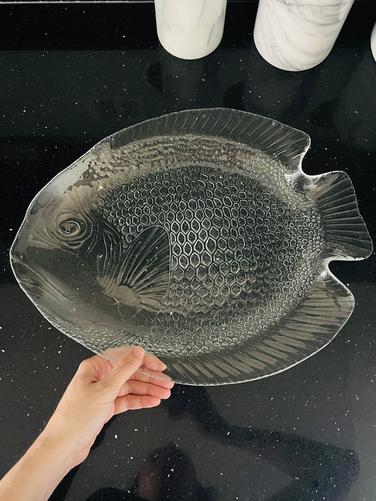 Vintage Glass Fish Platter